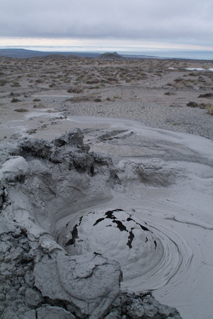 Mud volcano erupting