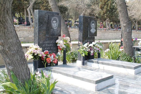 Just some of the 100's martyr's graves in Baku