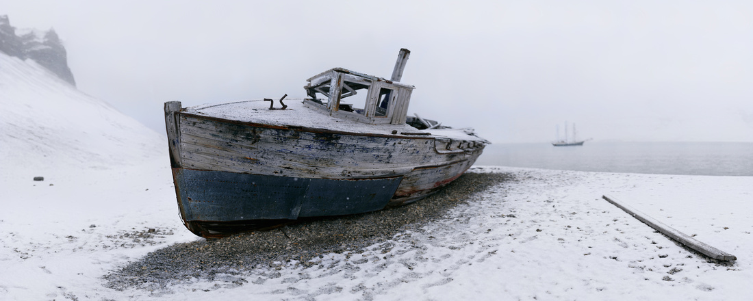 Abandoned fishing vessel, Skansbukta.  78°32'N, 016°20'E