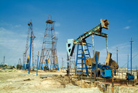 Oil wells drilling near Baku