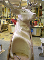 Modelling the Stag Head at Windsor Workshops.